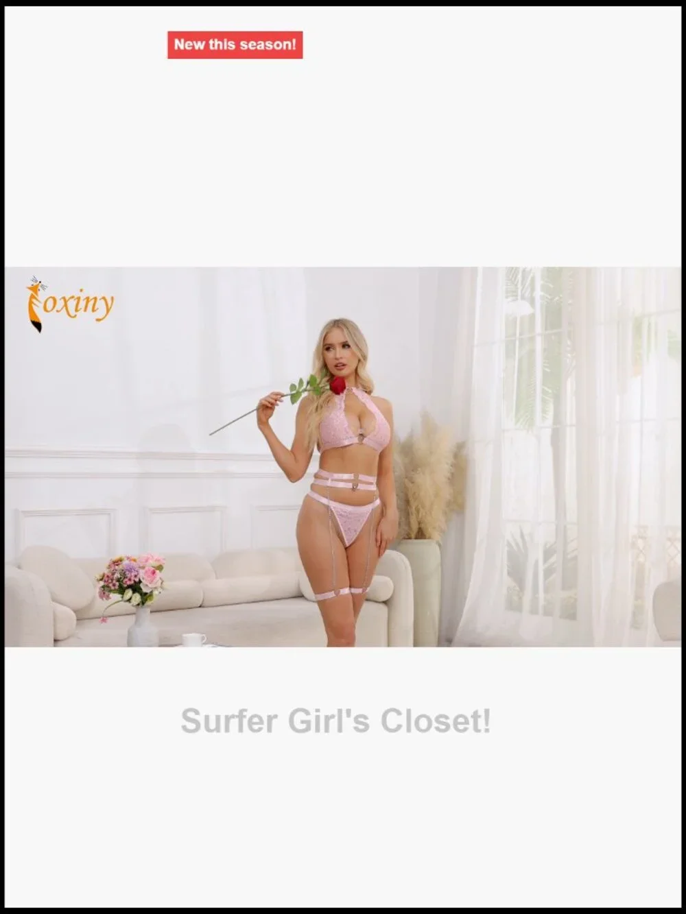 Sexy Lingerie Set 3 Piece Halter Outfit